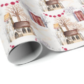 Papier Cadeau église de Noël (Coin rond)