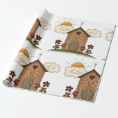 Papier Cadeau Église en bois (Déroulé)