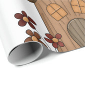 Papier Cadeau Église en bois (Coin rond)