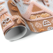 Papier Cadeau Église Gingerbread (Coin rond)