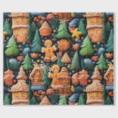Papier Cadeau Église Gingerbread (Plat)