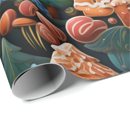 Papier Cadeau Église Gingerbread (Coin rond)