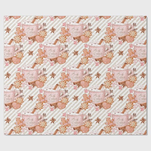 Papier Cadeau Église Gingerbread (Plat)