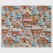 Papier Cadeau Église Gingerbread (Plat)