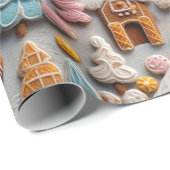 Papier Cadeau Église Gingerbread (Coin rond)