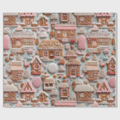 Papier Cadeau Église Gingerbread (Plat)