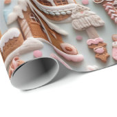 Papier Cadeau Église Gingerbread (Coin rond)