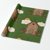 Papier Cadeau Église Sunny Avec Fleurs Rustique Charme De Pays (Déroulé)