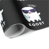 Papier Cadeau Egost Funny Halloween Ego Ghost Pun Dark BG (Coin rond)