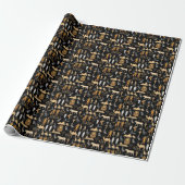 Papier Cadeau  Egyptian Hieroglyphic Symbol Pattern Background   (Déroulé)