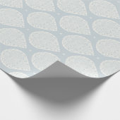 Papier Cadeau Egyptien Paisley en vert bleu doux (Coin)