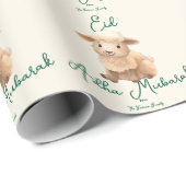 Papier Cadeau Eid  Al Adha Beige Cute Sheep Dinner  (Coin rond)