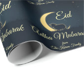 Papier Cadeau Eid  Al Adha Dark Blue Sheep Dinner  (Coin rond)