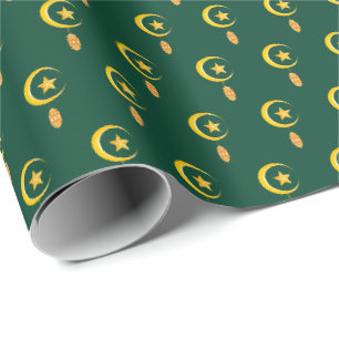 Papier Cadeau Eid al Fitr Moubarak Ramadan Kareem Moon Star