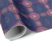 Papier Cadeau Eid Bleu nuit/Magenta (Coin rond)