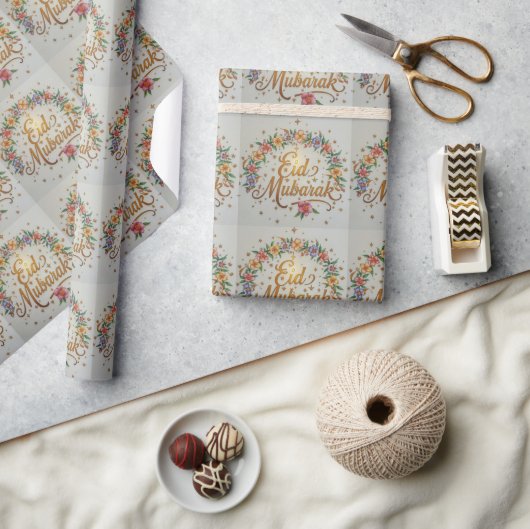 Papier Cadeau Eid Gift Wrapping Paper EID Mubarak Gift Paper  (Artisanat)