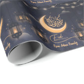 Papier Cadeau eid moubarak arabe calligraphie musulmane (Coin rond)