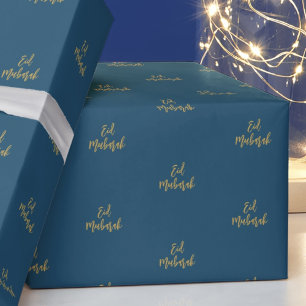 Papier cadeau Eid Moubarak Navy Blue Gold