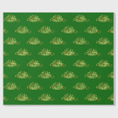 Papier cadeau Eid Moubarak Vert foncé Or (Plat)
