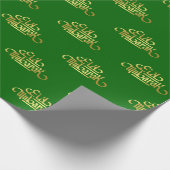 Papier cadeau Eid Moubarak Vert foncé Or (Coin)