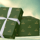 Papier cadeau Eid Moubarak Vert foncé Or