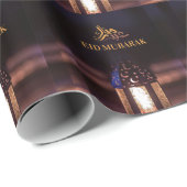 Papier Cadeau Eid Mubarak Lantern Glow Arabic Calligraphy Art (Coin rond)
