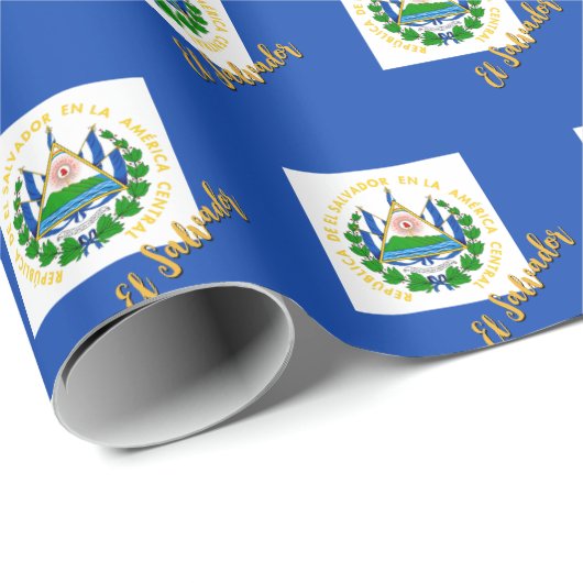 Papier Cadeau El Salvador Papier d'enveloppement, Salvador Drape (Coin rond)