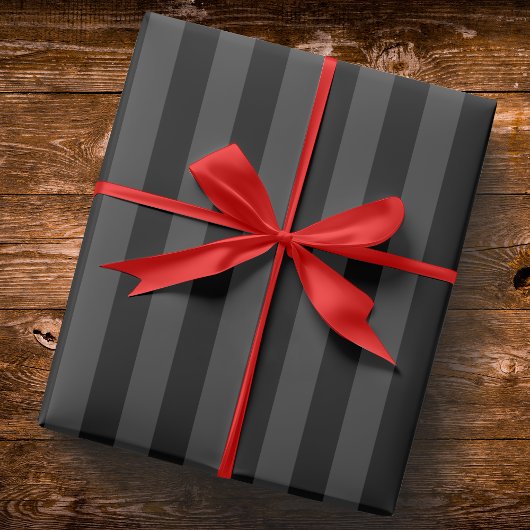 Papier Cadeau Elagnat Black & Smoky Black Vertical Stripes
