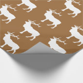 Papier Cadeau Élan marron et blanc (Coin)