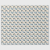 Papier Cadeau Elc rustique en neige (Plat)
