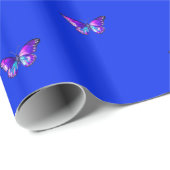 Papier Cadeau Elec de papier d'enveloppement de papillon violet  (Coin rond)