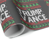 Papier Cadeau Élection Trump Vance Doudou de Noël (Coin rond)