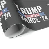 Papier Cadeau Élection Trump Vance Doudou de Noël (Coin rond)