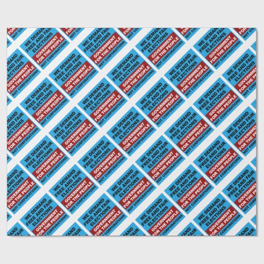 Papier Cadeau Élections libres et équitables (Plat)