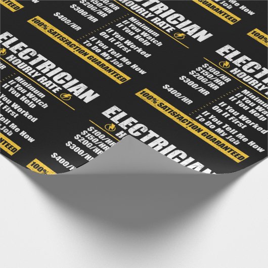 Papier Cadeau Electrician Hourly Rate Funny Lineman Dad Retro (Coin)