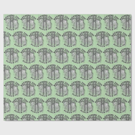 Papier Cadeau Électricien de ligne (Plat)