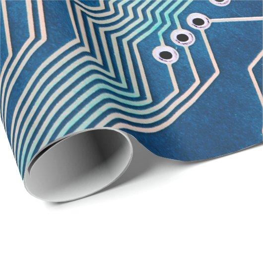Papier Cadeau Electronic circuit board close up. circuit,board,b (Coin rond)