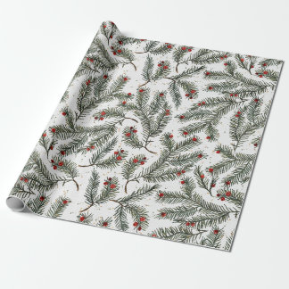 Papier Cadeau Élégance à feuillage persistant