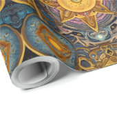 Papier Cadeau Élégance antique : Fusion celtique & égyptienne (Coin rond)