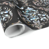 Papier Cadeau Élégance baroque de damassé de Shalliveye (Coin rond)