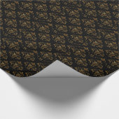 Papier Cadeau Elegance Black et Gold Damask (Coin)
