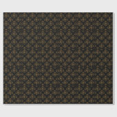 Papier Cadeau Elegance Black et Gold Damask (Plat)