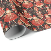 Papier Cadeau Élégance classique des noisettes, Polichinelles ro (Coin rond)