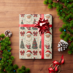 Papier Cadeau Élégance classique du flocon de neige - Hiver vert