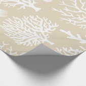 Papier Cadeau Elégance côtière Coraux de la mer Blanche Coques & (Coin)