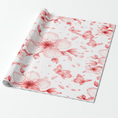 Papier Cadeau Élégance de la Fleur de Cerisier (Déroulé)