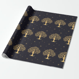 Papier Cadeau Élégance de minuit : Mariage bleu foncé