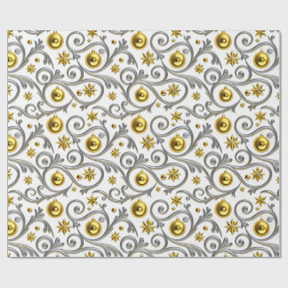 Papier Cadeau Élégance de tourbillons or et argent