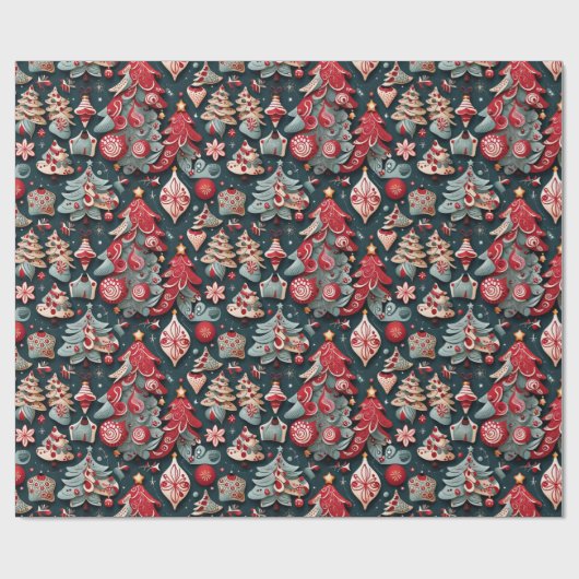 Papier Cadeau Élégance décorative : Matte de Noël (Plat)