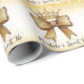 Papier Cadeau Elégance dorée : Parties scintillant douce 16 Cour (Coin rond)